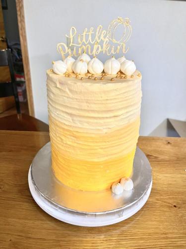 pumpkin themed baby shower cake